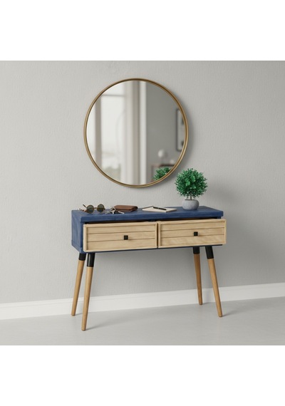 Mobenta Stria Entry: Modern Masif Dresuar 2 Çekmeceli Antre Konsolu - 120x31 Ig-bz Mavi-krem