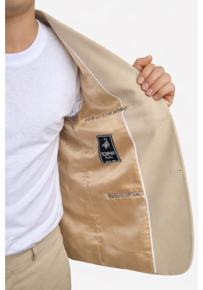 Erkek Slim Fit Mikro Desenli Takım Elbise 2 Düğmeli Çift Yırtmaçlı Modern Ceket Pantolon Takım Bej Erkek Slim Fit Mikro Desenli Takım Elbise 2 Düğmeli Çift Yırtmaçlı Modern Ceket Pantolon Takım Bej