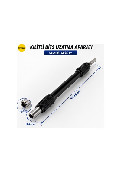 Profesyonel Manyetik Vidalama Bits Uç Tutucu Kilitli Uzatma Aparatı 12.65 Cm Matkap Ucu Uzatıcı 0.4mm