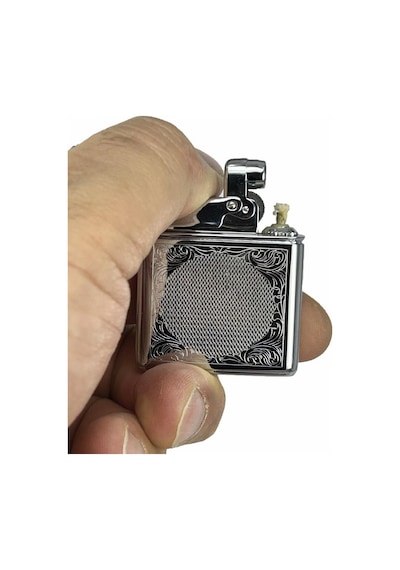 Retro Benzinli Çakmak Muhtar Çakmağı Gümüş Metal
