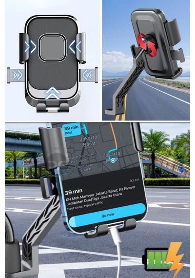 360 Derece Dönebilen Dikiz Aynası Versiyonu Telefon Tutucu Motor,motosiklet,bisiklet ,scooter İçin