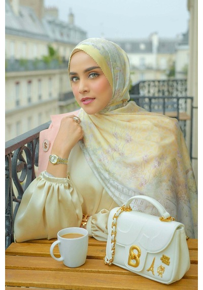 Buttonscarves Parisian Saten Şal - Citron Sarı
