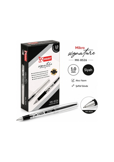 Signature Mk-8526 1.0 Mm Siyah İmza Kalemi 12'li Paket