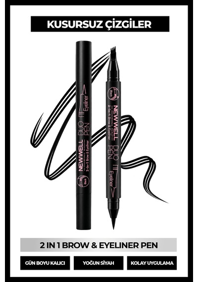 Duo Pen 2-in-1 Brow & Eyeliner Black 01 2 Ml 0