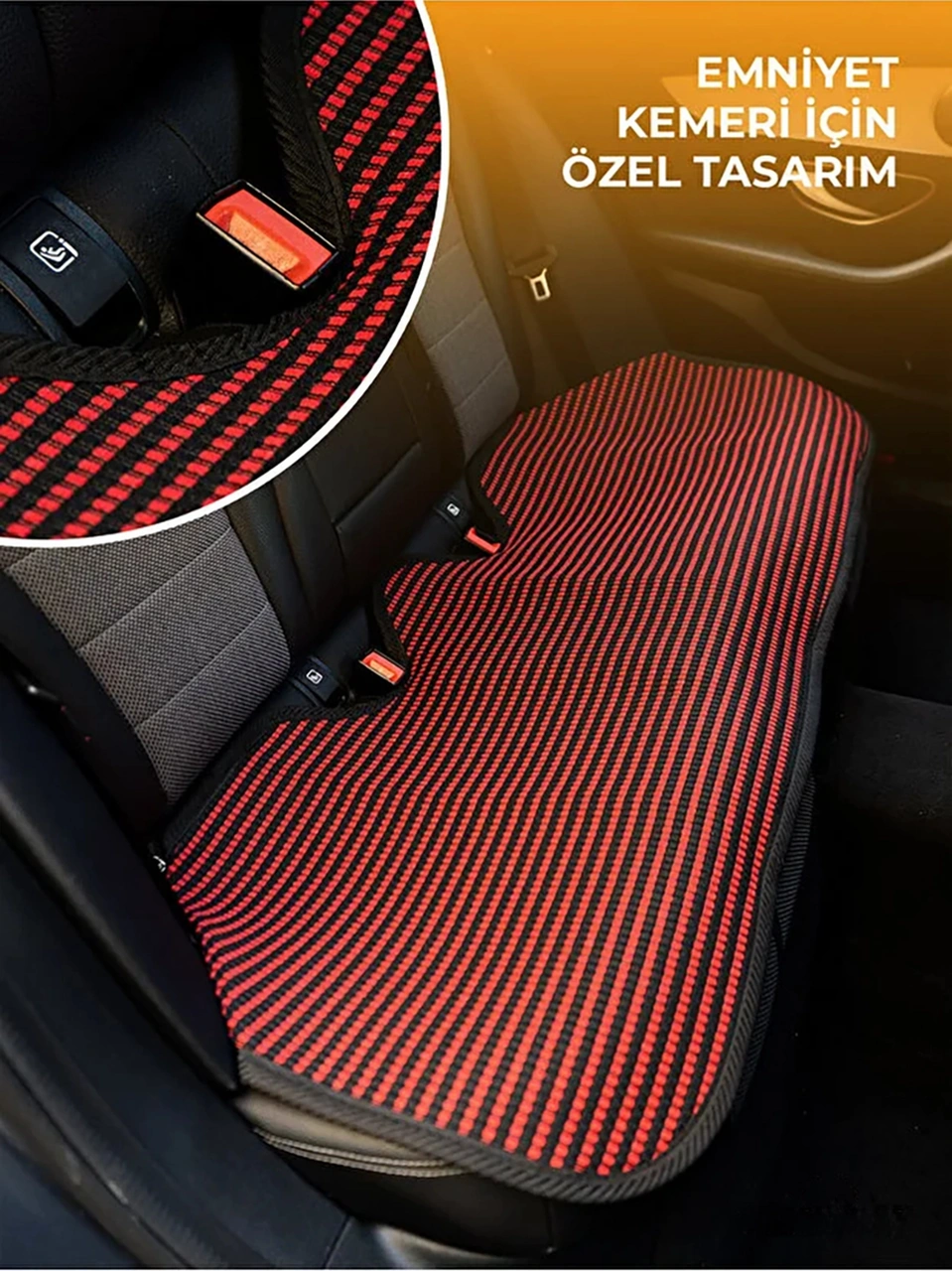 Fiat Tipo Uyumlu Kırmızı Prestij Serisi Dokuma Kumaş Oto Koltuk Kılıfı Ön Tam Arka Alt