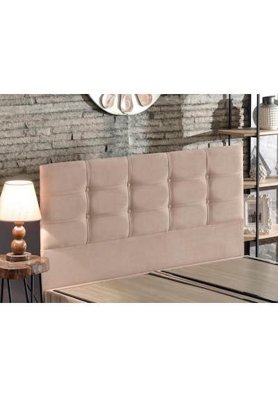 Nironyatak Polo Çift Kişilik Yatak Başlığı - 150 Cm Sütlü Kahve Kumaş Başlık