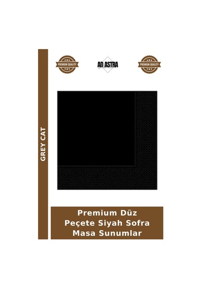 Premium Düz Peçete Siyah Sofra Masa Sunumlar