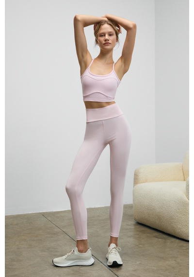 Urban Beat Grovıx Kadın Yumuşak Ve Esnek Dokulu Sırtı Halter Göğüs Pedli Askılı Pembe Spor Sütyeni Pembe