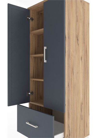 Hyperion Dolap 4 Raflı Tek Çekmeceli 2 Kapaklı 60x44x163 Çam-... Çam Hyperion Dolap 4 Raflı Tek Çekmeceli 2 Kapaklı 60x44x163 Çam-... Çam
