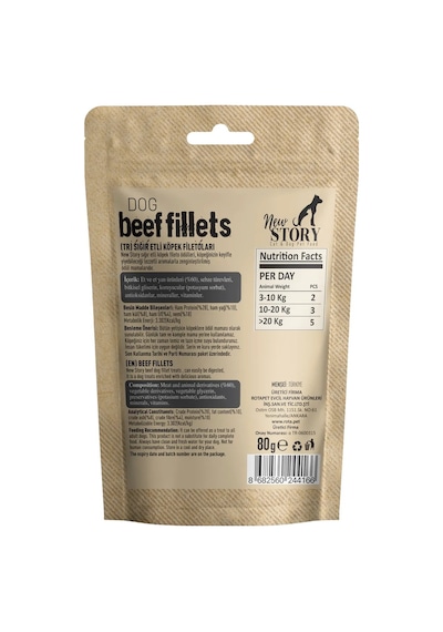 Dog Beef Fillets 3x80gr. Biftekli, Köpek Ödül Maması