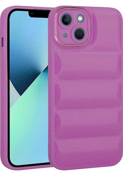 Apple Uyumlu iPhone 14 Kılıf Kamera Korumalı Parlak Airbag'li Zore Galya Kapak Mor