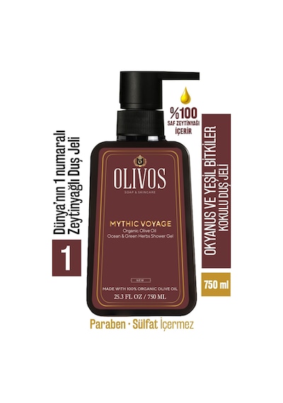 Olivos Okyanus Ve Yeşil Bitki Kokulu Zeytinyağlı Banyo Ve Duş Jeli 750 ML