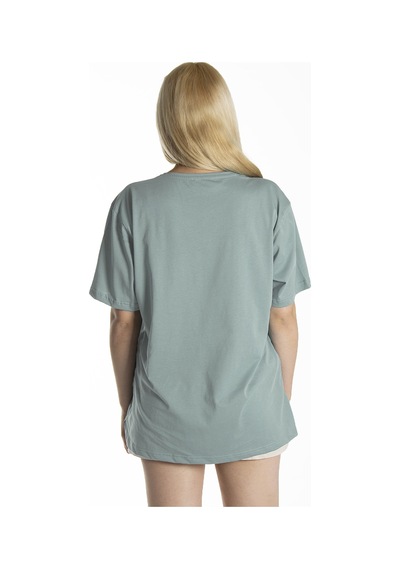 Kadın Su Yeşili Basic Bisiklet Yaka Oversize Pamuklu T-shirt Su Yeşili Kadın Su Yeşili Basic Bisiklet Yaka Oversize Pamuklu T-shirt Su Yeşili