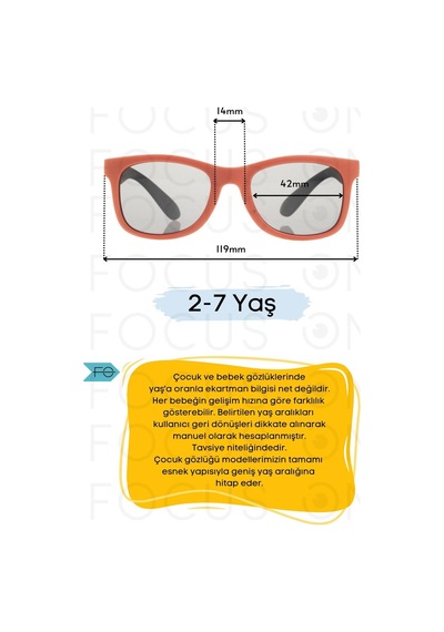 Focus On Polarize Çocuk Güneş Gözlüğü Mat Kırmızı Siyah 2-7 Yaş Hafif Esnek