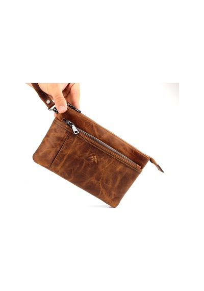 Alphaclub Bag Erkek Hakiki Deri Taba Çok Bölmeli El Çantası Model 898