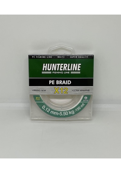 Hunterline Pe Braid X12 Beyaz Örgü 0,12 MM İp Misina - 150 M