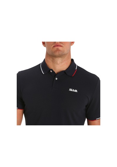 Slam Slam Deck Lgt Pique Polo Erkek Mavi Polo Tişört W13 Lacivert
