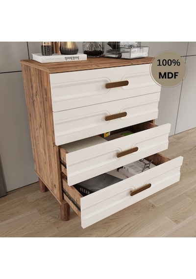 Comiet Zen 4 Çekmeceli Mdf Şifonyer Aytaşı