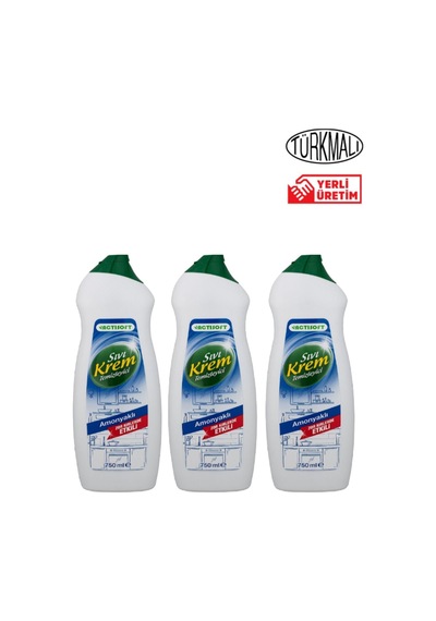 Amonyaklı Sıvı Krem Yüzey Temizleyici 750ml X 3 Adet 3'lü Set
