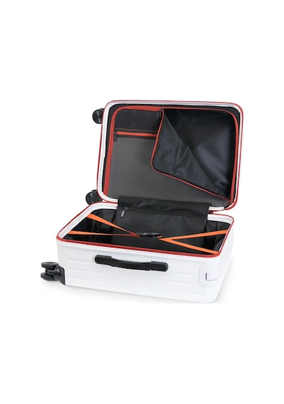 Ground İnce Çizgili Ametis 2'li Set Valiz 010737 Beyaz