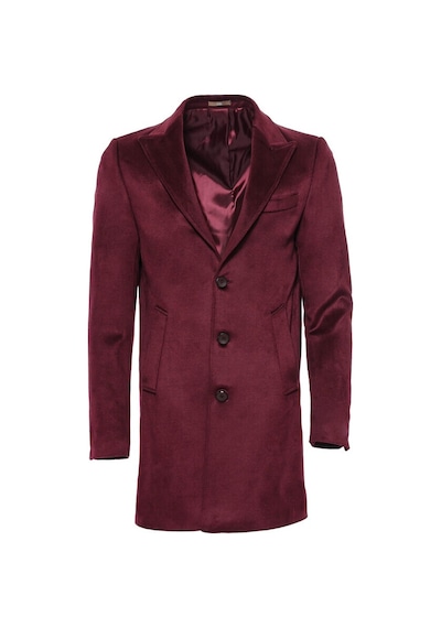 Wessi Bordo Sivri Yaka Slimfit Kaban 001