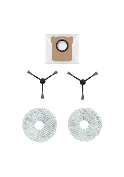 Xiaomi Robot Vacuum X20 Max D109gl Robot Süpürge Uyumlu Toz Torbası, Yan Fırça, Mop Bezi - 5'li Yedek Parça Seti