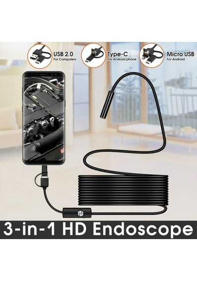 Endoskop 3 İn 1 Yılan Kamera Usb Micro Usb Type-c 2m Sert Kablo Arbltgs78on2ar8uyem