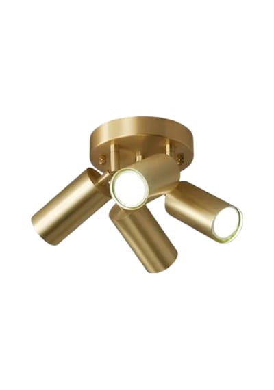 Rsylight Retro Eskitme Kaplama 180 Derece Hareketli Modern Spor 4 Lü Led Spot Avize Beyaz Ampullü Eskitme