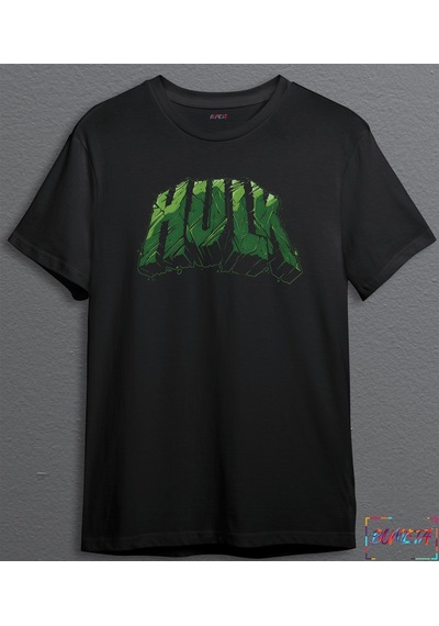 Bumeta The Hulk Yeşil Dev Adam Yazı Unisex Tişört T-shirt 001