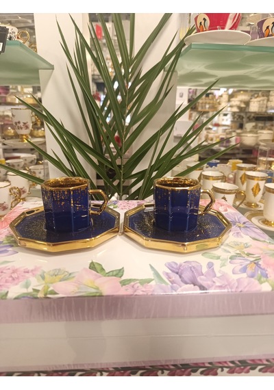 Acar Corcu 2 Kişilik Porselen Kahve Fincanı 90 Ml Lacivert