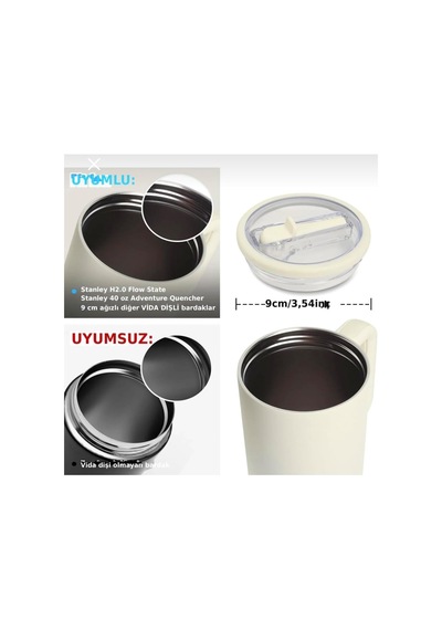 40 Oz Uyumlu Yedek Kapak Sızdırmaz Leakproof Tasarım Bpa Free Yedek & Upgrade Lid Sta Belirtilmemiş