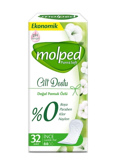 Molped Pure & Soft Cilt Dostu Günlük Ped 32'li