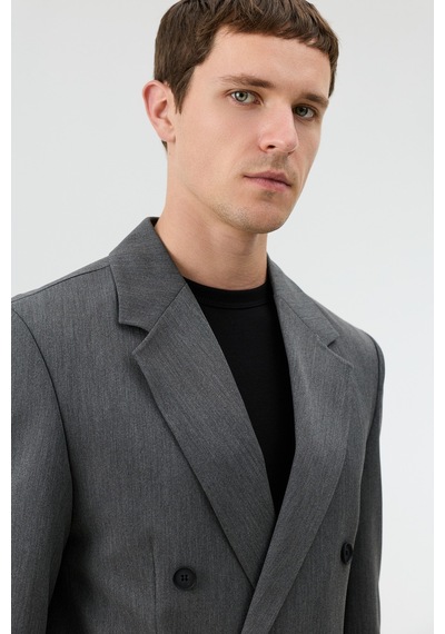 Antioch Relaxed Kruvaze Erkek Blazer Ceket Gri