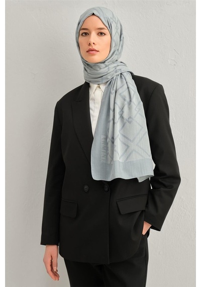Armine Tencel İpek Zincir Desen Şal 3291 Gri