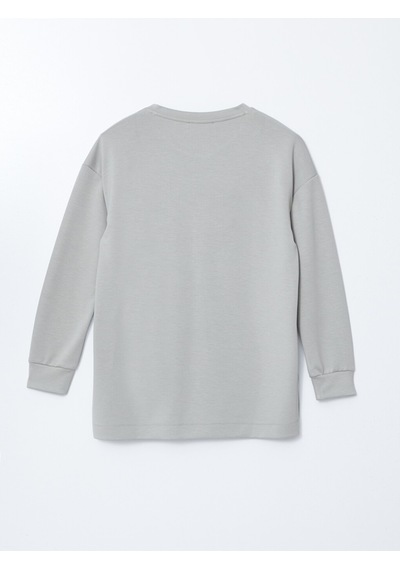 Lcwaıkıkı Classic Haki Bisiklet Yaka Kadın Sweatshirt Tunik
