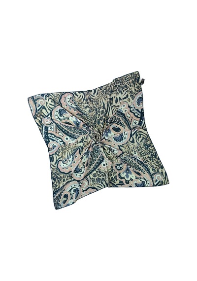 Mim Eşarp Emilya Fres Krep Leopar Desenli Eşarp 90x90 Cm BEj