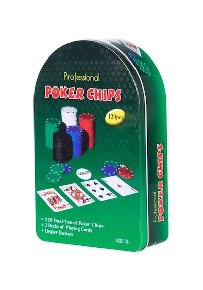 Poker Oyun Seti 120 Parça Metal Kutulu