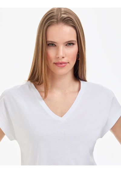 Pierre Cardin Kadın Beyaz Tişört Basic 50325454-vr013