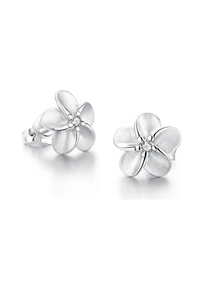 Brezza Lusso Jewelry Gümüş Küpe Çiçek Taşlı Bayan Gümüş Küpe