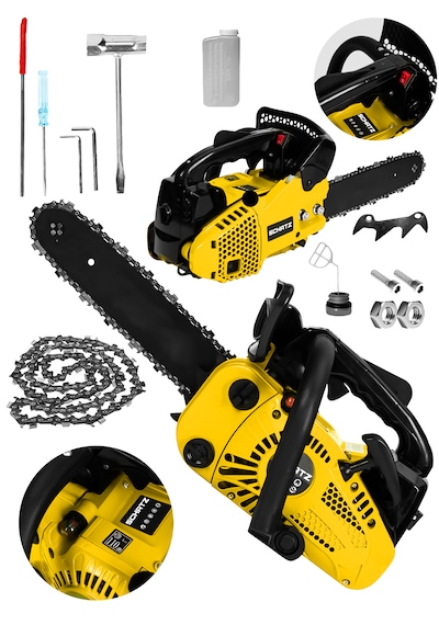 Schatz 25cc Mini Benzinli Testere Ağaç Odun Dal Budama Ve Kesme Testeresi Hızar Motoru 35cm Testere Sarı