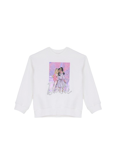 Barbie Ekru Kız Çocuk Baskılı Sweatshirt Brb6wg-swt6698