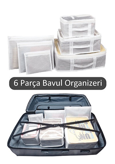 Valiz, Bavul Düzenleyici Seyahat Organizeri Açık Gri