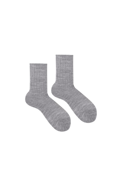 Ozzy Socks Kışlık Kadın Yünlü Gri Renk Uyku Çorabı Soft Touch gri