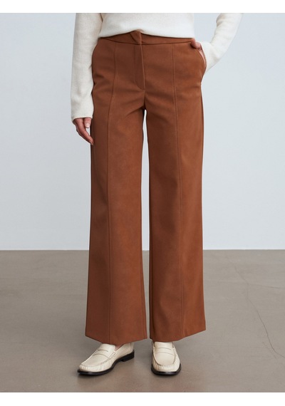 Dilvin 72257 Dikiş Detaylı Süet Pantolon-camel Camel