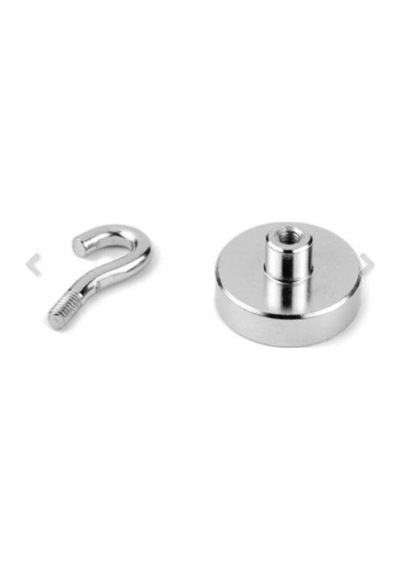 Ay Magnet Çap 25mm Kanca Mıknatıs -Güçlü Neodyum Pot Mıknatıs N35