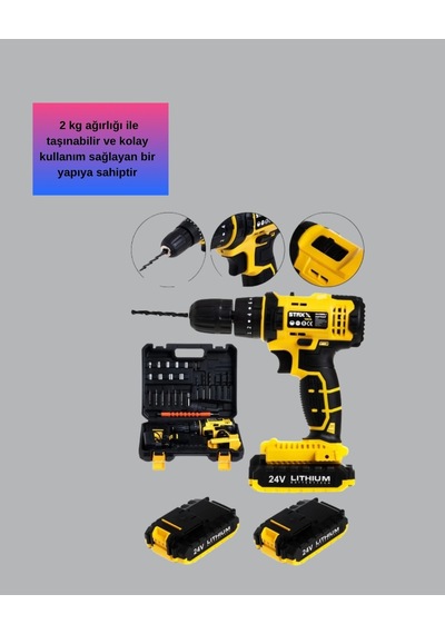 Ergonomik Tasarımlı 12v Matkap 2 Vitesli, Led Aydınlatmalı Ve Dayanıklı Çok Renkli