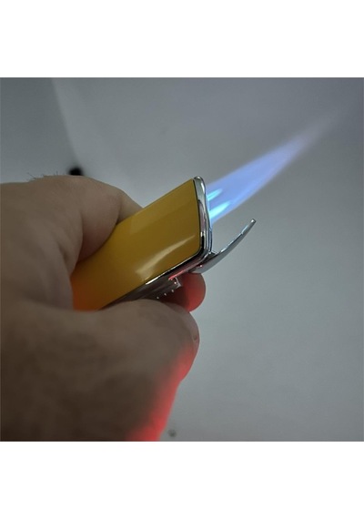 Parmida 3 Jet Torch Puro Çakmağı Sarı Metal