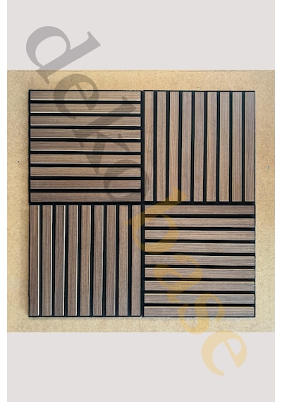 Ceviz 40x40cm Yeni Nesil Akustik Ahşap Duvar Paneli