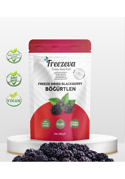 Freezeva Dondurularak Kurutulmuş Böğürtlen 20 Gr - Freeze Dried Böğürtlen Kuru Meyve Cipsi 20 G