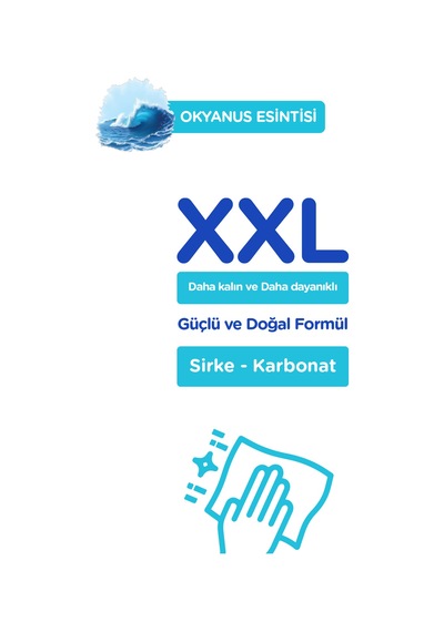 Giggles Xxl İz Bırakmayan Yüzey Temizlik Havlusu - Okyanus Esintisi 100 Yaprak Beyaz